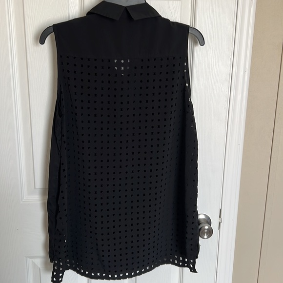 Fox Button up Shirt Black sleeveless size Large - Picture 2 of 5